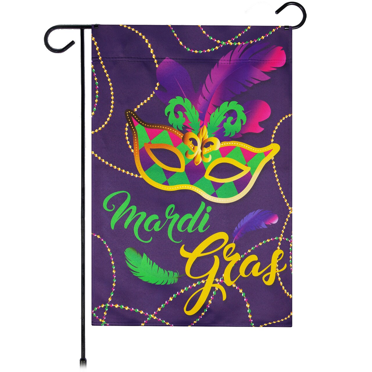 G128 Garden Flag Mardi Gras Masquerade Mask 12"x18" Blockout Fabric